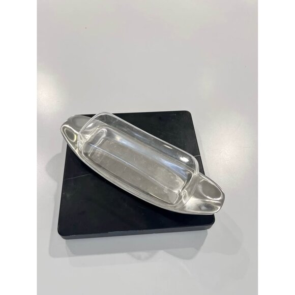 Vintage WMF Stainless Butter Cheese Tray Clear Acrylic Cover MCM-Germany - Picture 4 of 8